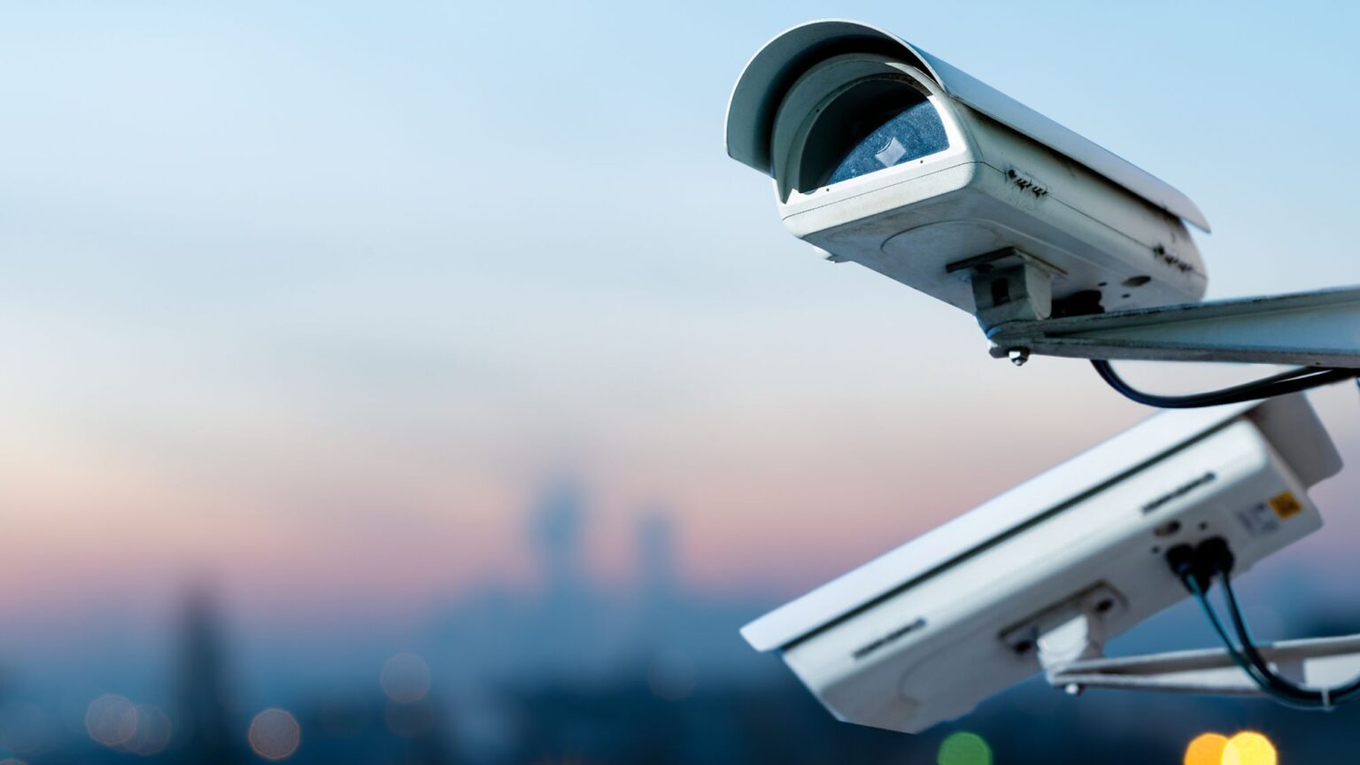 Smart CCTV Cameras monitoring actively on a workplace