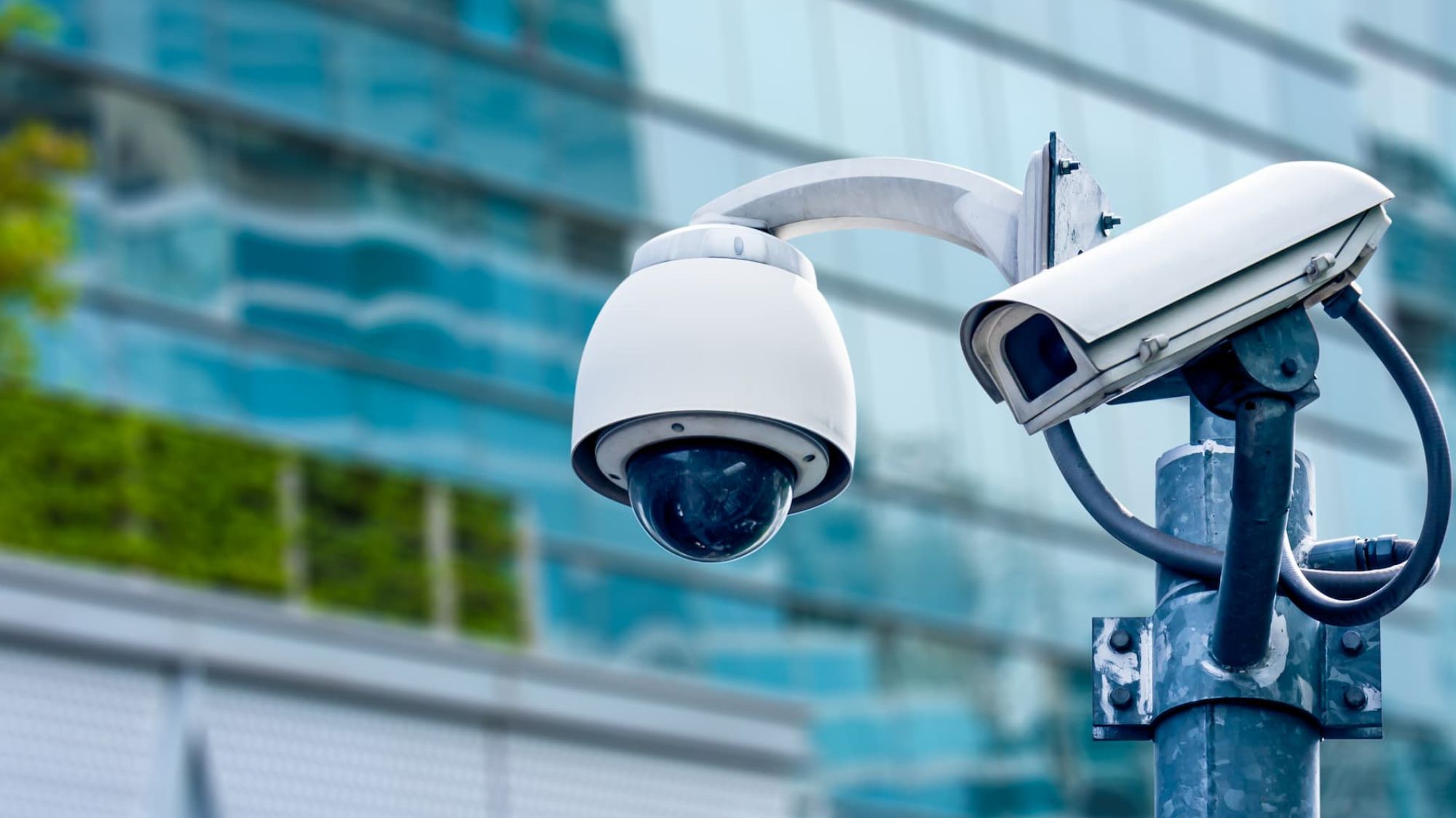 Smart CCTV Cameras monitoring on a workplace